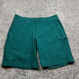 Dunning Golf Shorts Mens 36 Green Performance Stretch Flat Front Athletic Summer